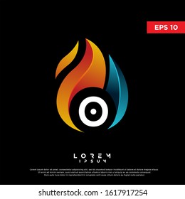 modern initial letter o fire logo. simple icon, template design