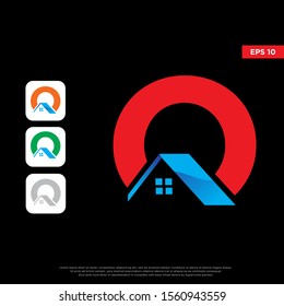 modern initial letter o real estate logo. simple icon template design