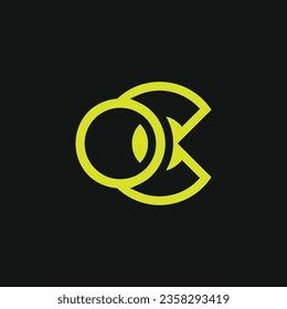 Letra inicial moderna logotipo OC o monograma CO