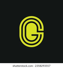Modern initial letter OG or GO monogram logo