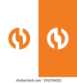 Modern initial letter Ologo, Clean O logo in orange and white color with editable vector file