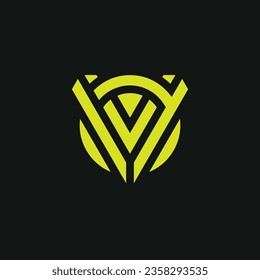 Modern initial letter OV or VO monogram logo