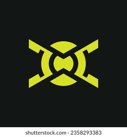 Modern initial letter OX or XO monogram logo
