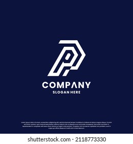 modern initial letter P logo design monogram.