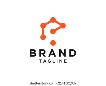 Modern Initial Letter P Logo. Orange Geometric Shape Origami Style isolated on White Background. Usable for Business and Branding Logos. Flat Vector Logo Design Template Element.