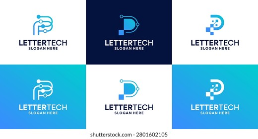 modern initial letter P logo design collections