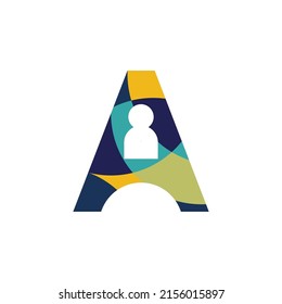 Modern Initial, letter, with people logo vector design