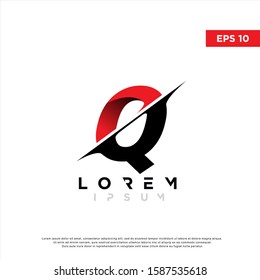modern initial letter q cut style logo. simple icon, template design