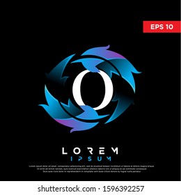 modern initial letter q feather logo. clean icon, template design