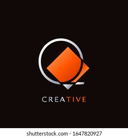 Modern Initial Letter Q  Rhombus Polygon  Geometric  Logo  vector design concept.