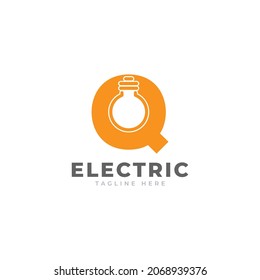 Modern Initial Letter Q Smart Light Bulb Logo Design Vector Graphic Icon Template