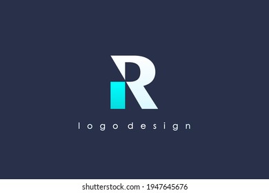 Modern Initial Letter R Logo Blue Stock Vector (Royalty Free ...