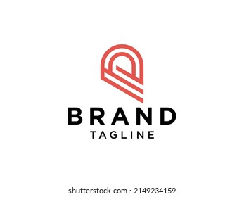 Modern Initial Letter R Logo. Red Geometric Shape isolated on White Background. Usable for Business and Branding Logos. Flat Vector Logo Design Template Elements.
