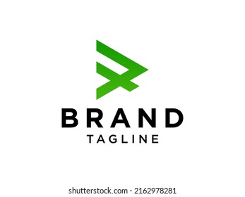 Modern Initial Letter R Logo. Green Geometric Shape isolated on White Background. Usable for Business and Branding Logos. Flat Vector Logo Design Template Element.
