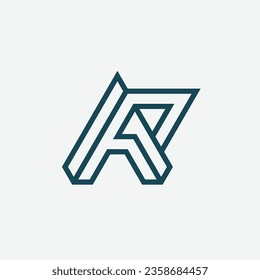 Modern initial letter RA or AR monogram logo