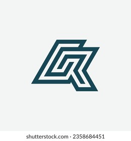 Modern initial letter RG or GR monogram logo