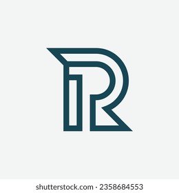 Modern initial letter RP or PR monogram logo