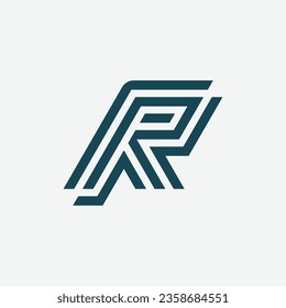 Modern initial letter RR or 2R monogram logo