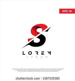 modern initial letter s cut style logo. simple icon, template design