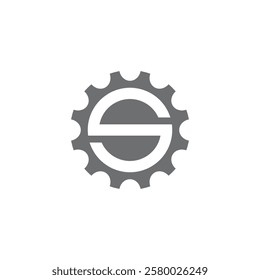 modern initial letter S gear mechanical logo design