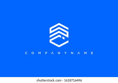 modern initial letter S, I hexagon logo. simple icon, template design
