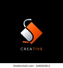 Modern Initial Letter S  Rhombus Polygon  Geometric  Logo  vector design concept.