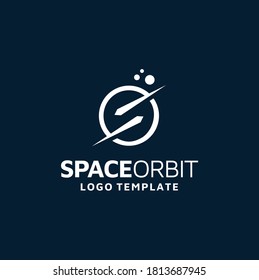 Modern Initial Letter S Space with Comet circular planet orbit logo design
