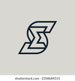 Modern initial letter SE or ES monogram logo