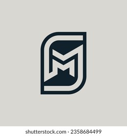 Letra inicial moderna logotipo de monograma SM o MS