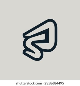 Modern initial letter SP or PS monogram logo