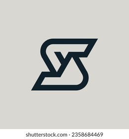 Modern initial letter SY or YS monogram logo