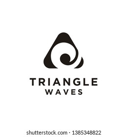 Modern Initial Letter Triangle with Wave Symbol Icon Logo Design