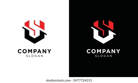 Modern initial letter us, strong monogram letter su logo design, us logo vector	