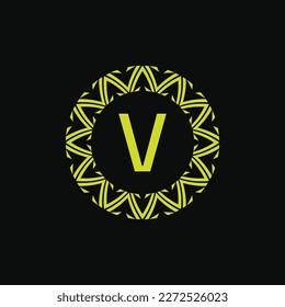 modernes Anfangsbuchstabe V natürliches Ornament-Logo