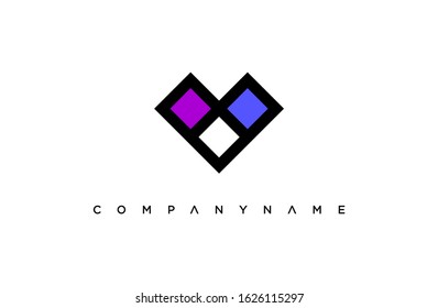 modern initial letter V pixel logo. simple icon, template design
