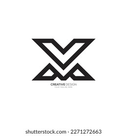Modern initial letter V X line art creative logo
