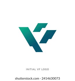 Vektor-Vektorgrafik des modernen VF-Logo-Designs für den Anfangsbuchstaben
