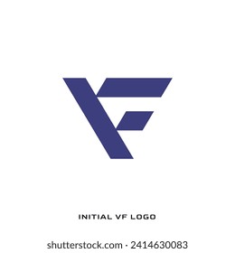 Ilustración vectorial de la plantilla de diseño del logotipo VF de la carta inicial moderna