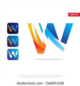 modern initial letter w electric logo. simple icon template design. isolated on white