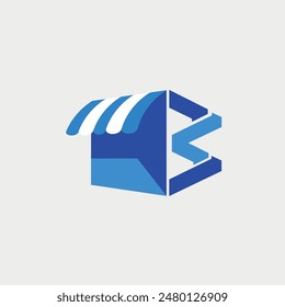 Letra inicial moderna W Tienda y logotipo del mercado. Icono de la tienda con letras W. Diseño gráfico de Ilustración vectorial.