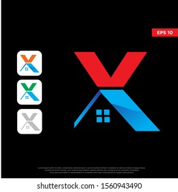 modern initial letter x real estate logo. simple icon template design