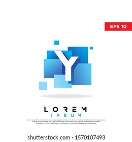 modern initial letter y block logo. simple icon, template design. isolated on white