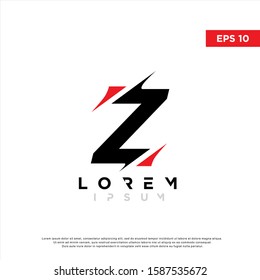modern initial letter z cut style logo. simple icon, template design