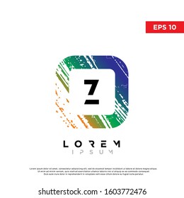 modern initial letter z grunge square logo. modern icon, template design