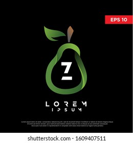 modern initial letter z inside pear fruit logo. simple icon, template design