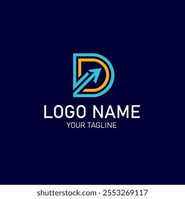 Marcas iniciales modernas con un diseño abstracto de letra D para un logotipo