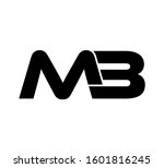 Modern Initial logo 2 letters black vector MB