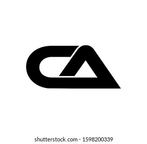 Modern Initial logo 2 letters black vector CA