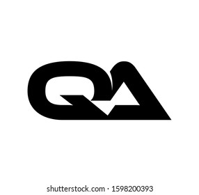 Modern Initial logo 2 letters black vector QA