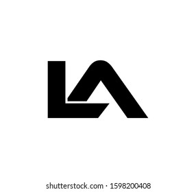Modern Initial logo 2 letters black vector LA